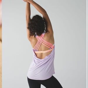Lululemon Wild Tank Heathered Pretty Purple Bleacher Stripe White